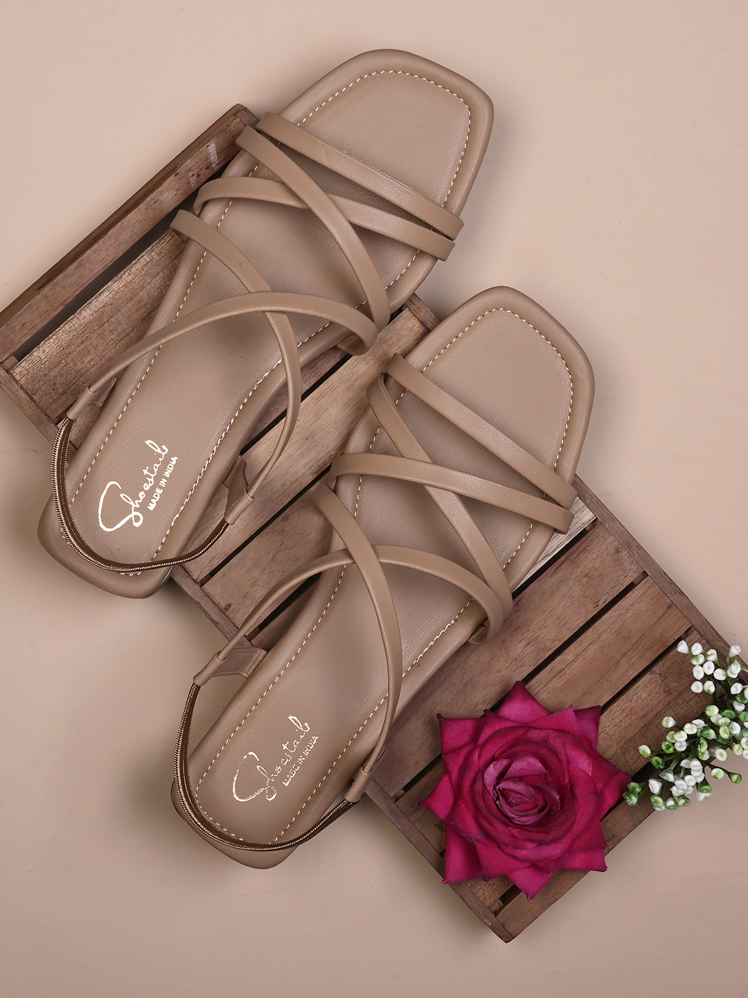 Shoestail Women’s Strappy Flat Sandals | Stylish Slingback Casual Flats for Women | Comfortable Lightweight Sandals for Daily Wear